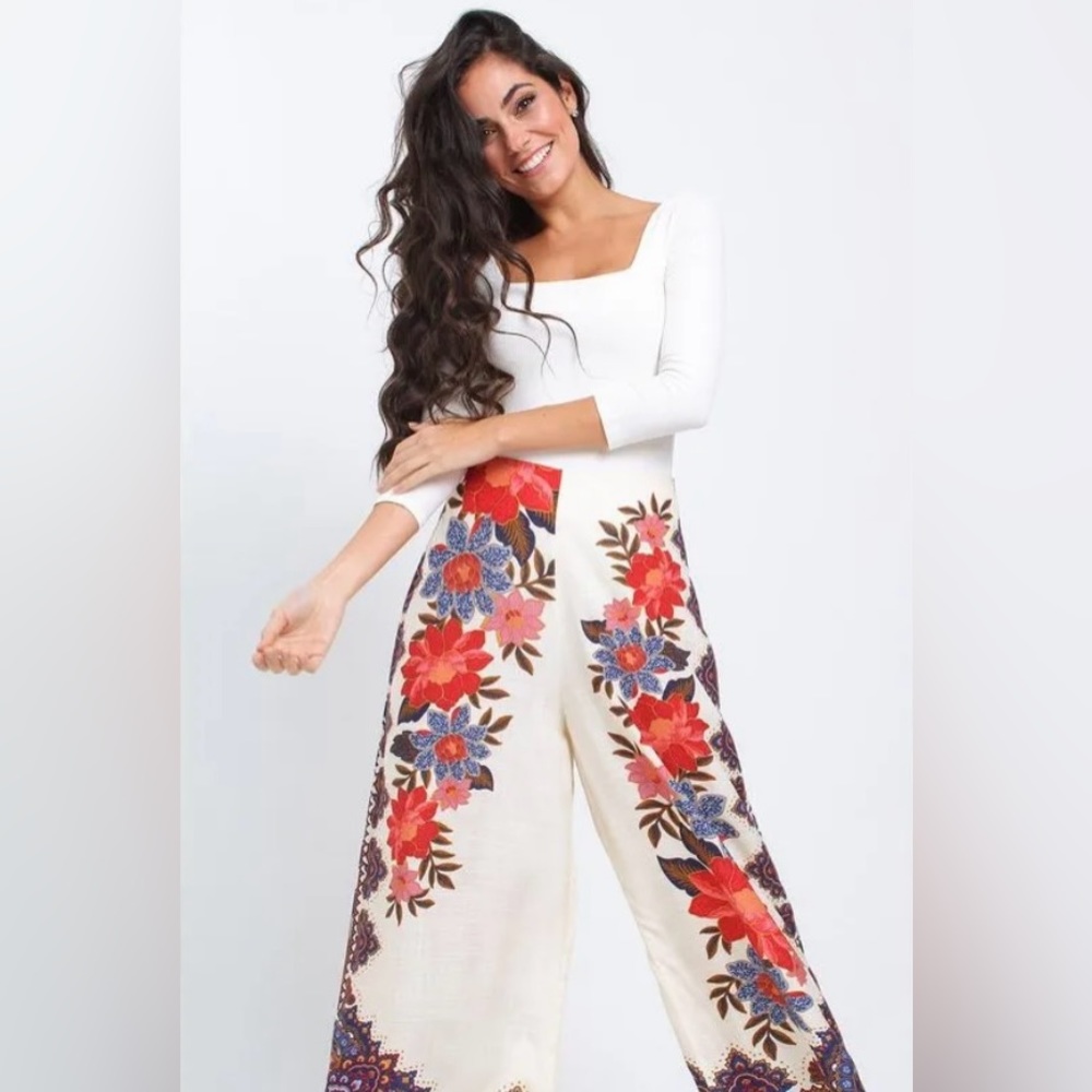 Farm Printed Wide Leg Pants